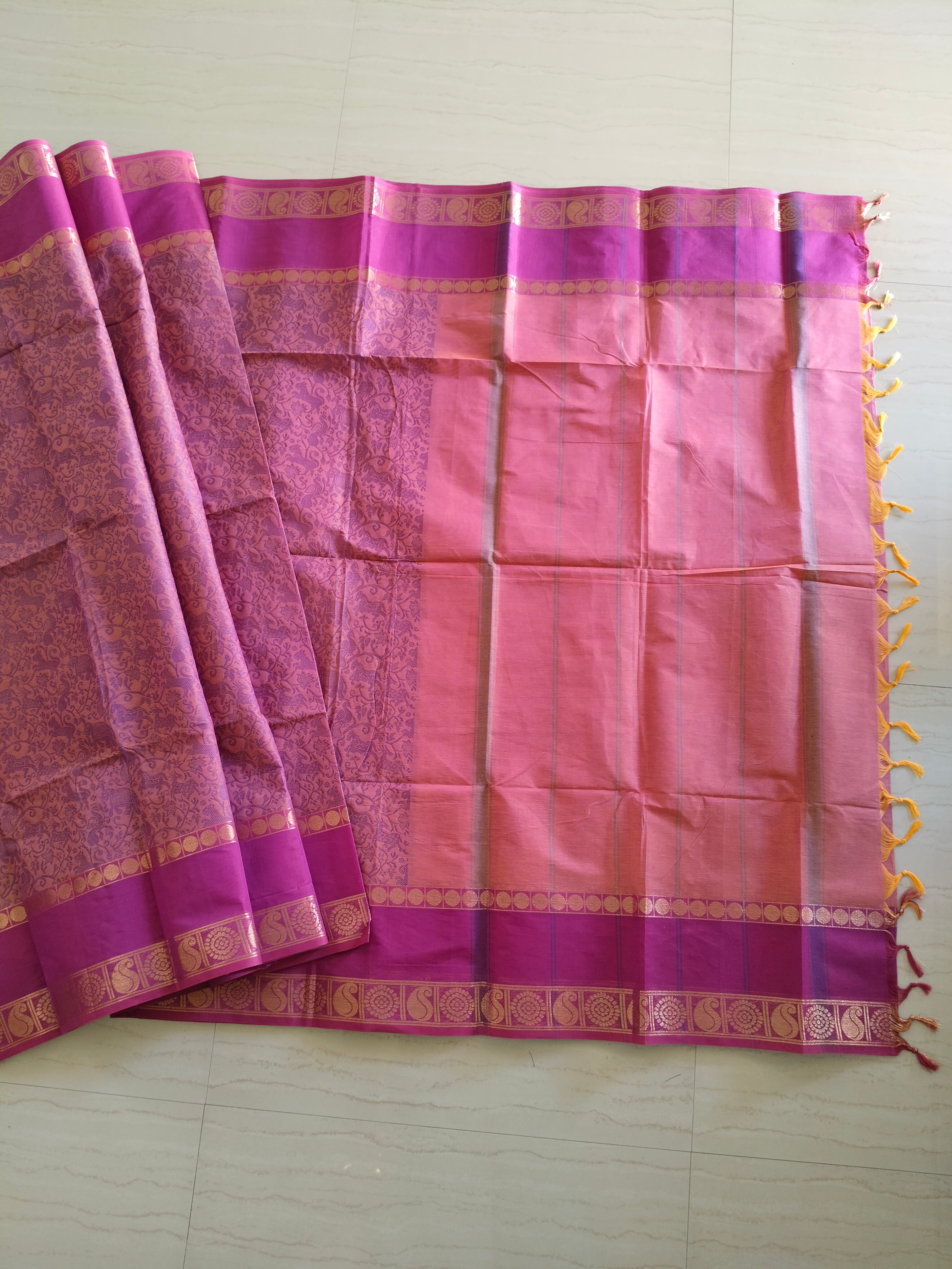 Cotton Vanasingaram with zari border