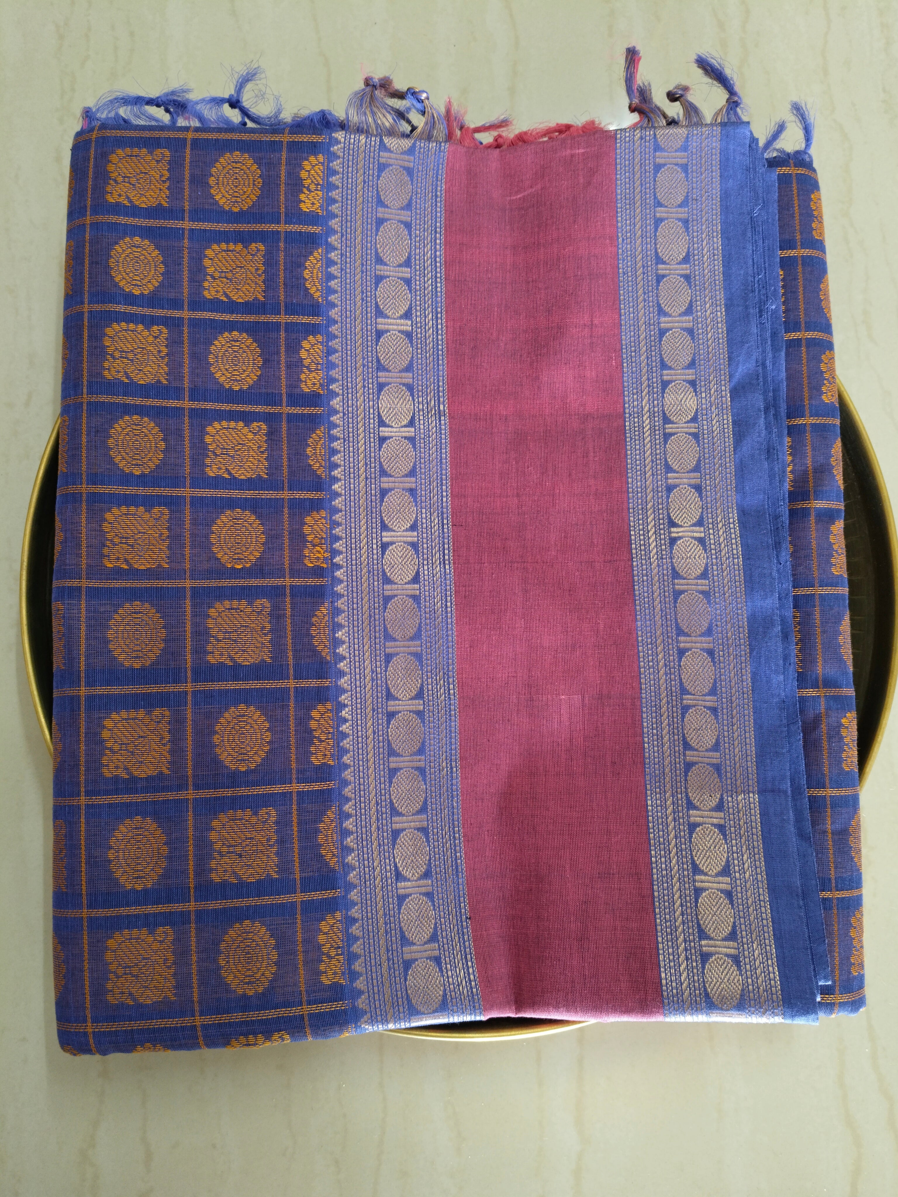Aayiram Butta grand Golden zari cotton saree
