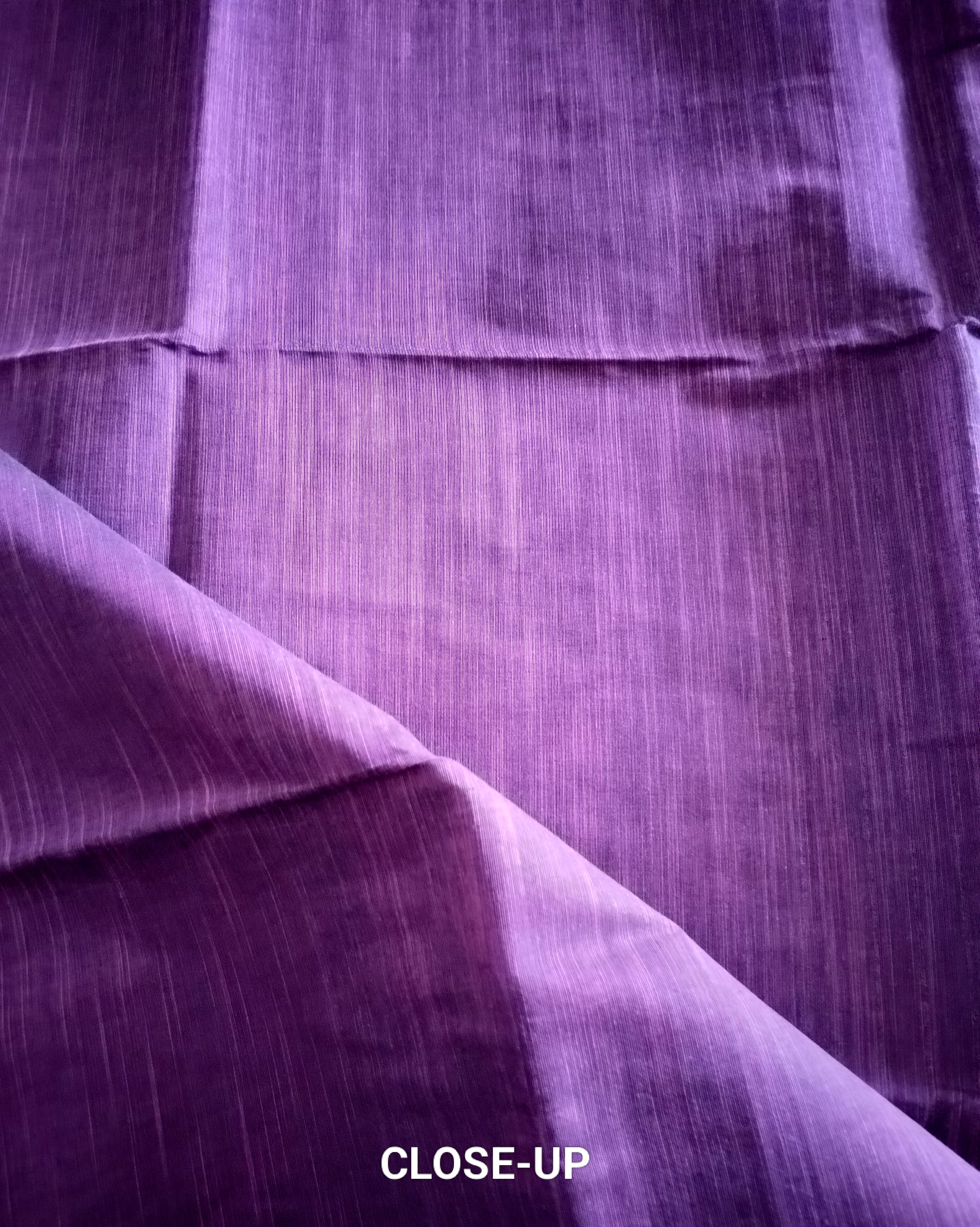 Deep purple plain jute saree