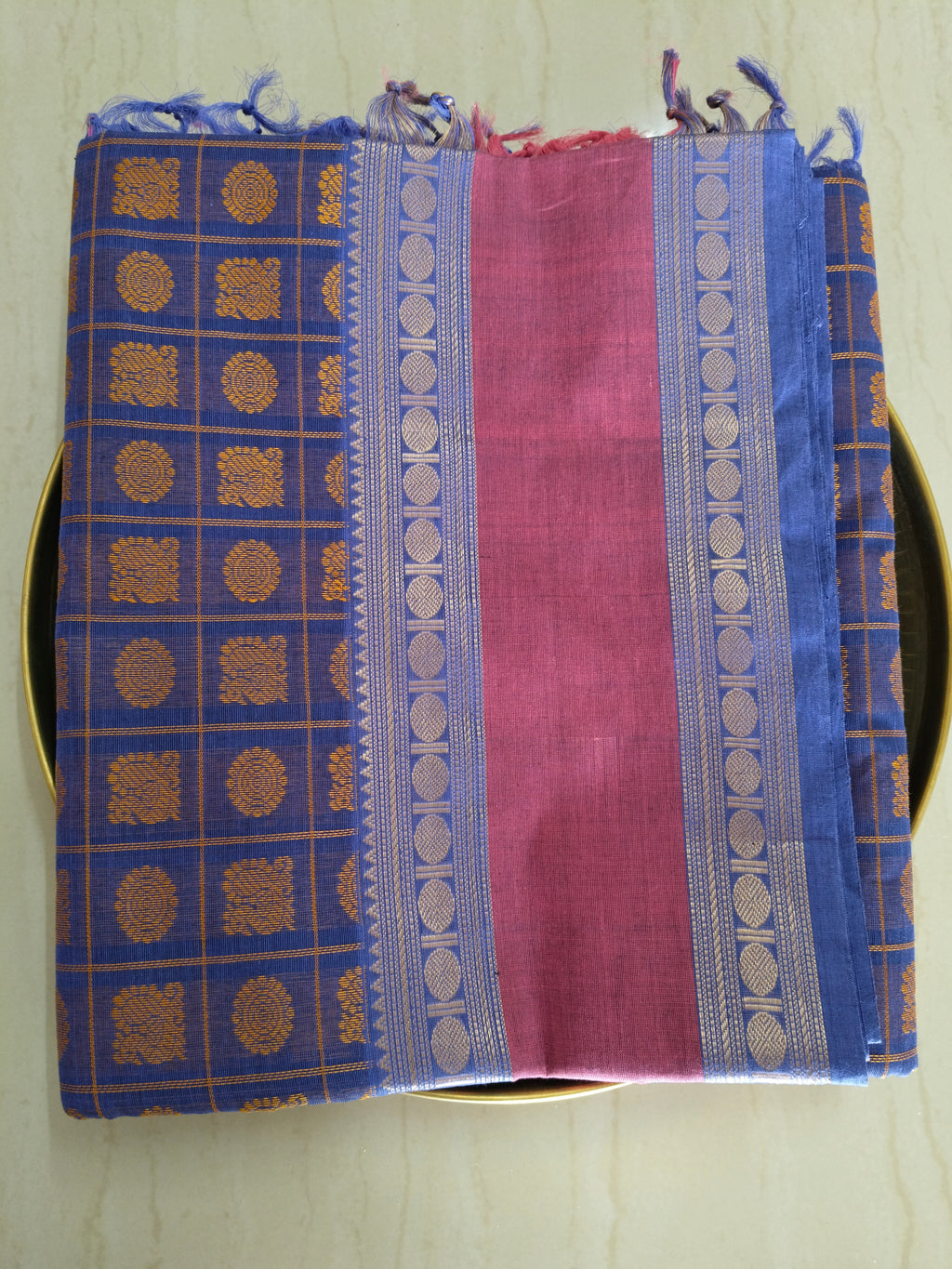 Aayiram Butta grand Golden zari cotton saree
