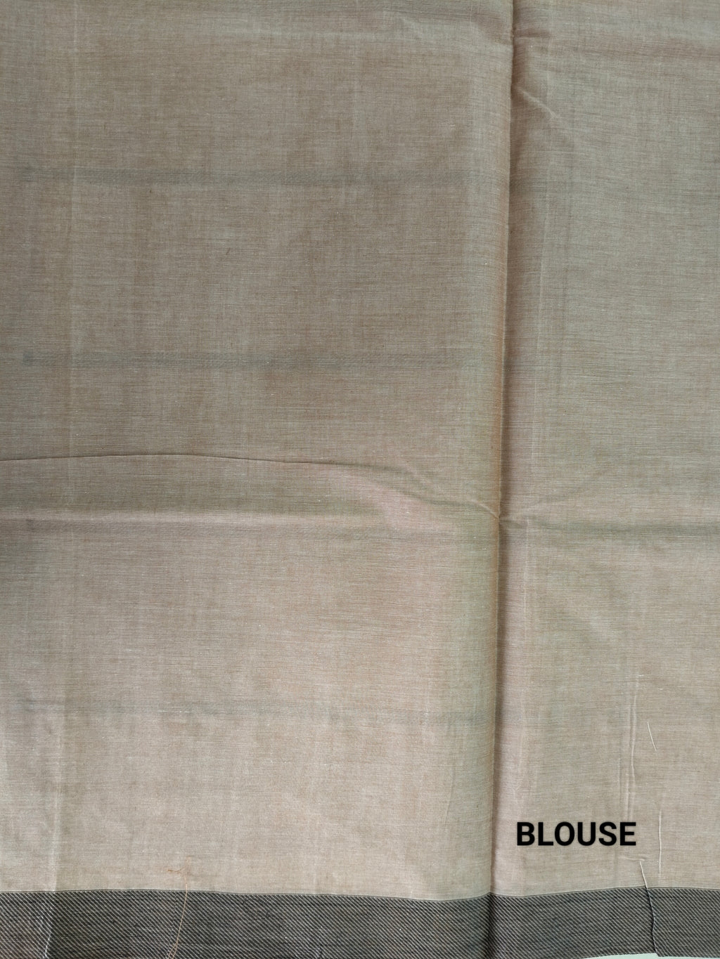 Latte beige checked cotton saree