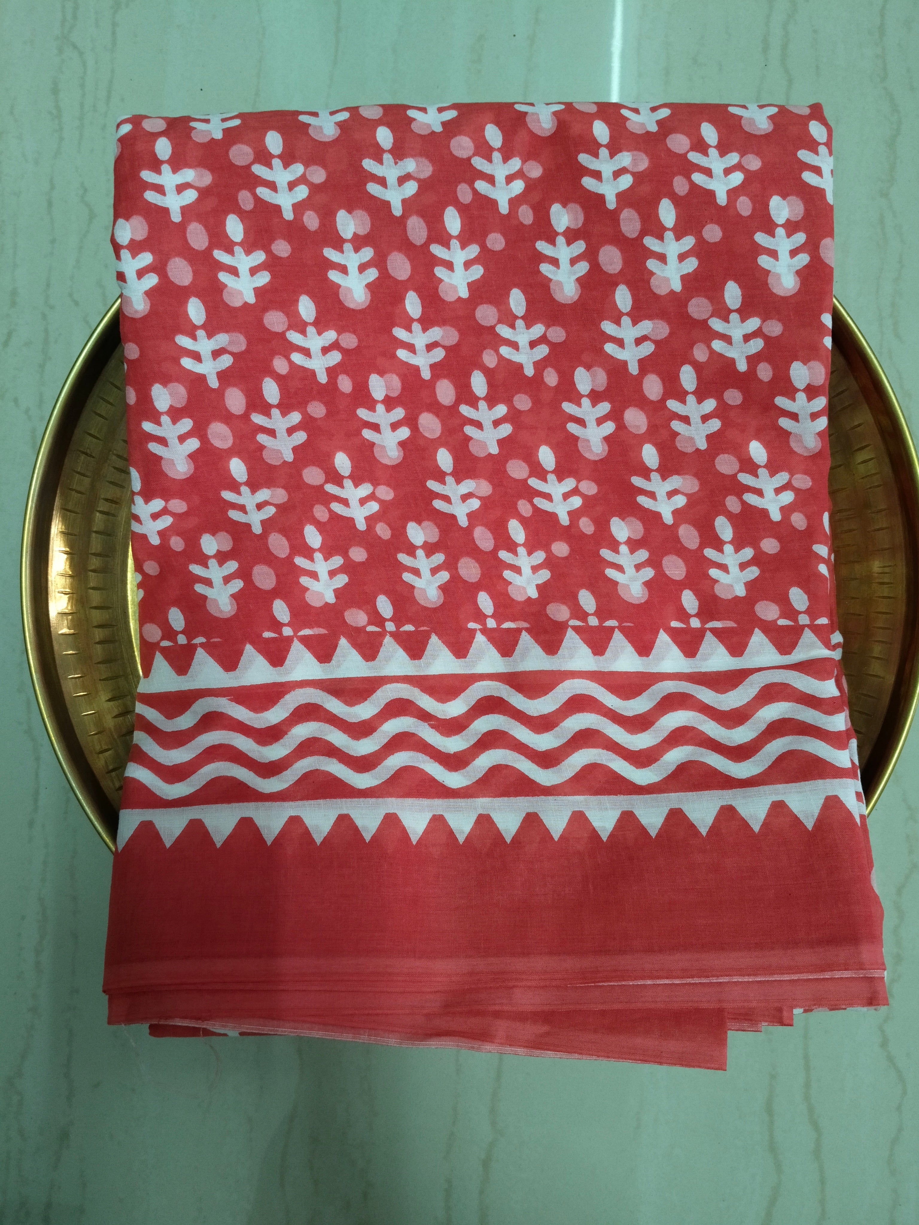 Soft Mul Mul cotton saree with blouse piece