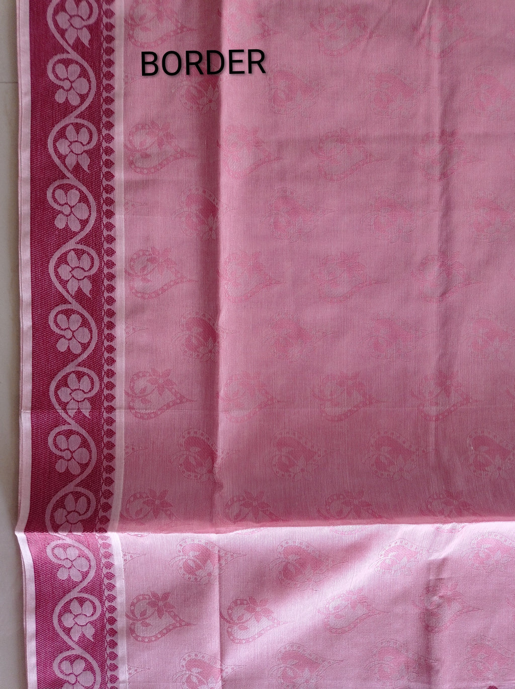Congo red cotton saree with Maroon thread work
